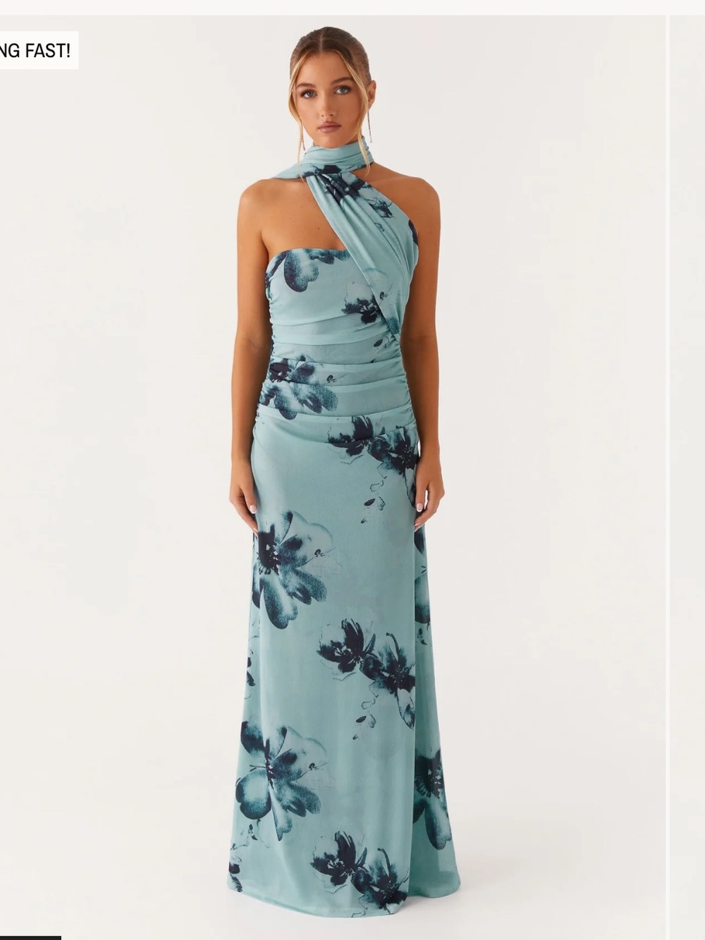 Peppermayo Songbird Maxi Dress
Strapless Maxi Dress in Blue Black Floral